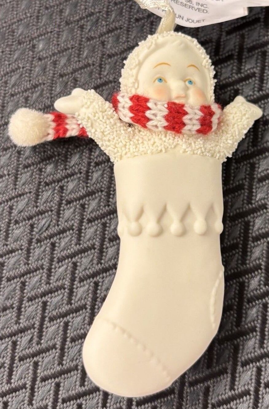Dept 56 — SNOWBABIES Porcelain Stocking Hanging Ornament Blank - NWT